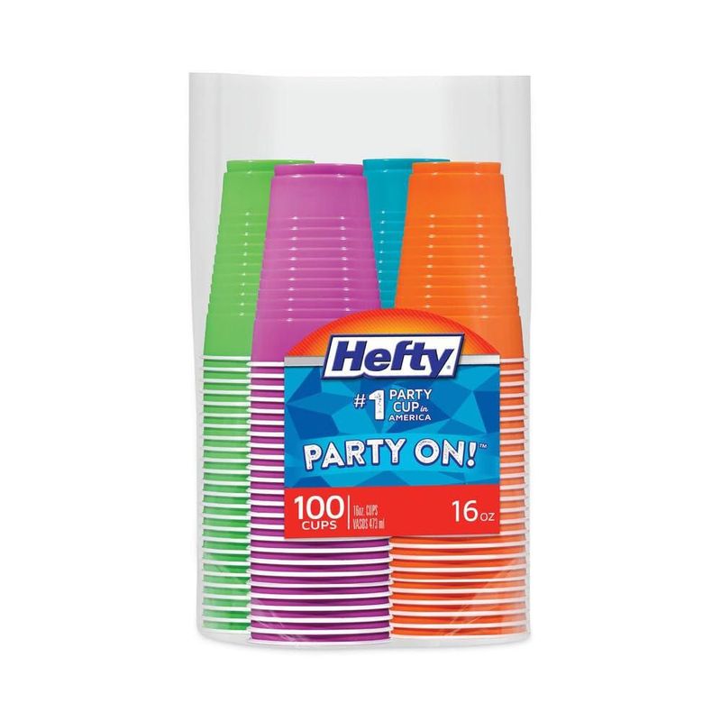 Vaso desechable Hefty 473 ml color verde azulado – Pack de 100