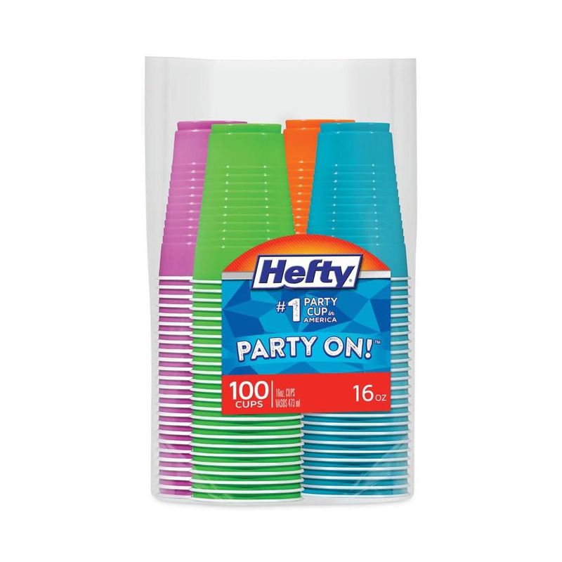 Vaso desechable Hefty 473 ml color verde azulado – Pack de 100