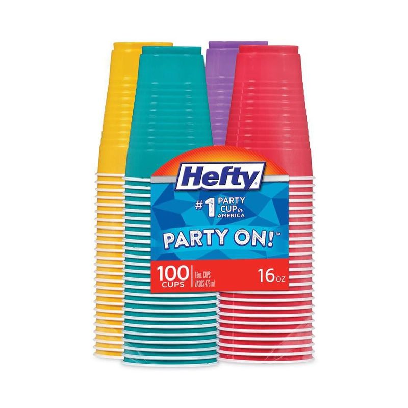 Vaso desechable Hefty 473 ml color verde azulado – Pack de 100