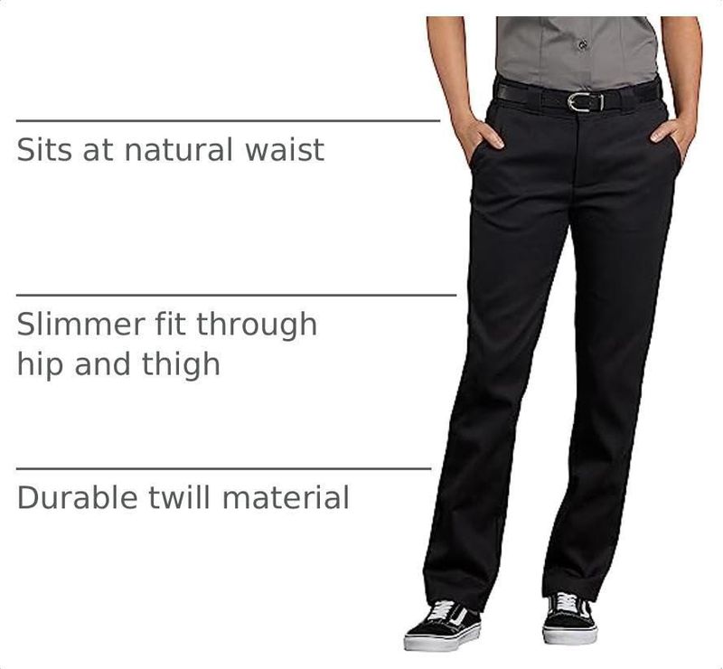 Pantalones Dickies Mujer Flex Slim Fit Negro 4 RG