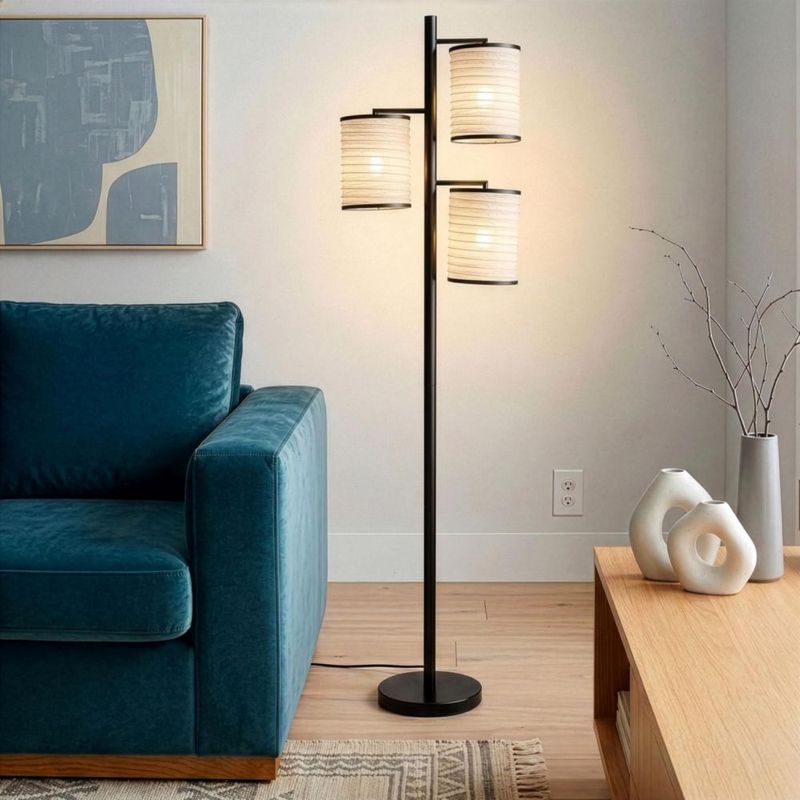Lámpara de pie Brightech 188 cm 3 cabezas negro LED