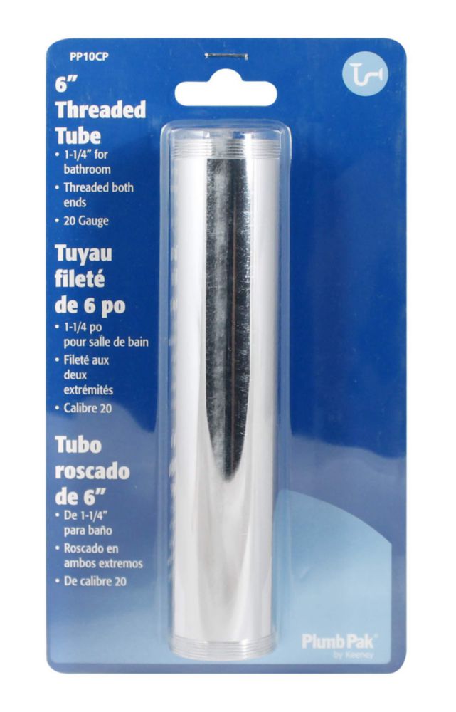 Tubo de extensión Plumb Pak PP10CP de 32 cm de diámetro 15 cm de largo roscado