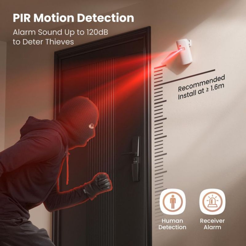 Timbre de Puerta TECKNET con Sensor de Movimiento Inalámbrico RGB 6 m