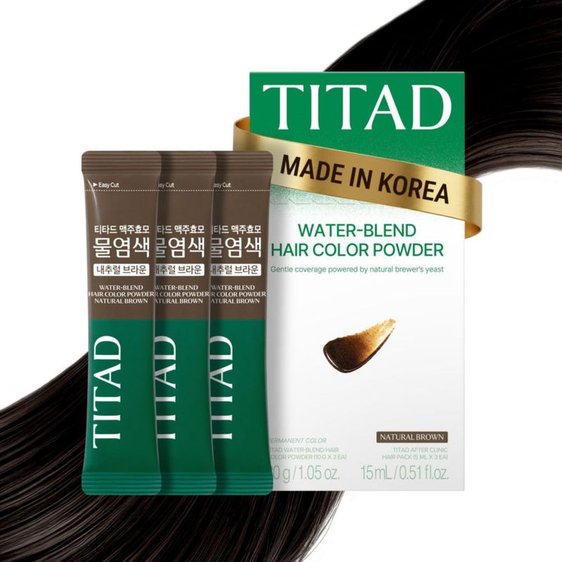 Tinte para Cabello TITAD Marrón Natural - Pack de 3 Paquetes
