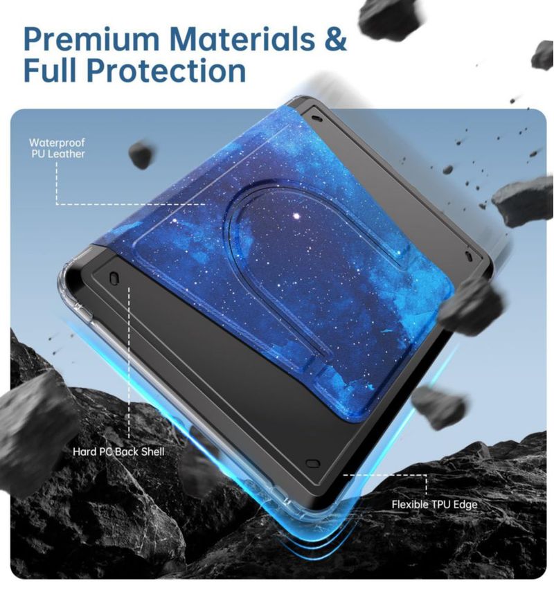 Funda para eBook MoKo de 7" 360° Giratoria y Desmontable Azul