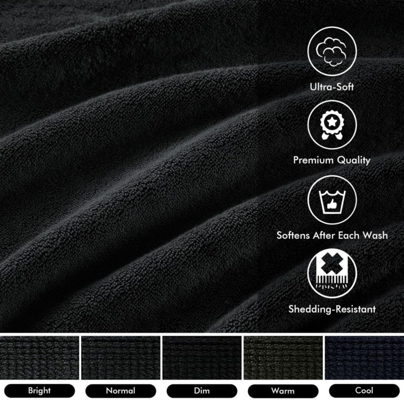 Toalla Madison Park 86 cm x 173 cm 800 GSM Negro - Pack de 2
