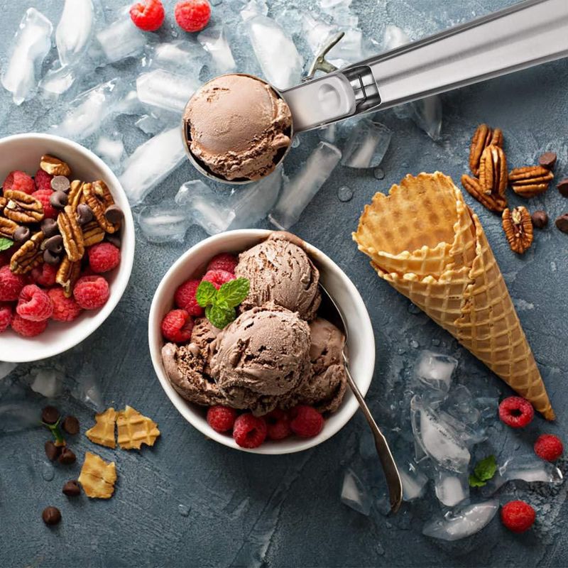 Cuchara para Helado YasTant de Acero Inoxidable con Gatillo – Mediana