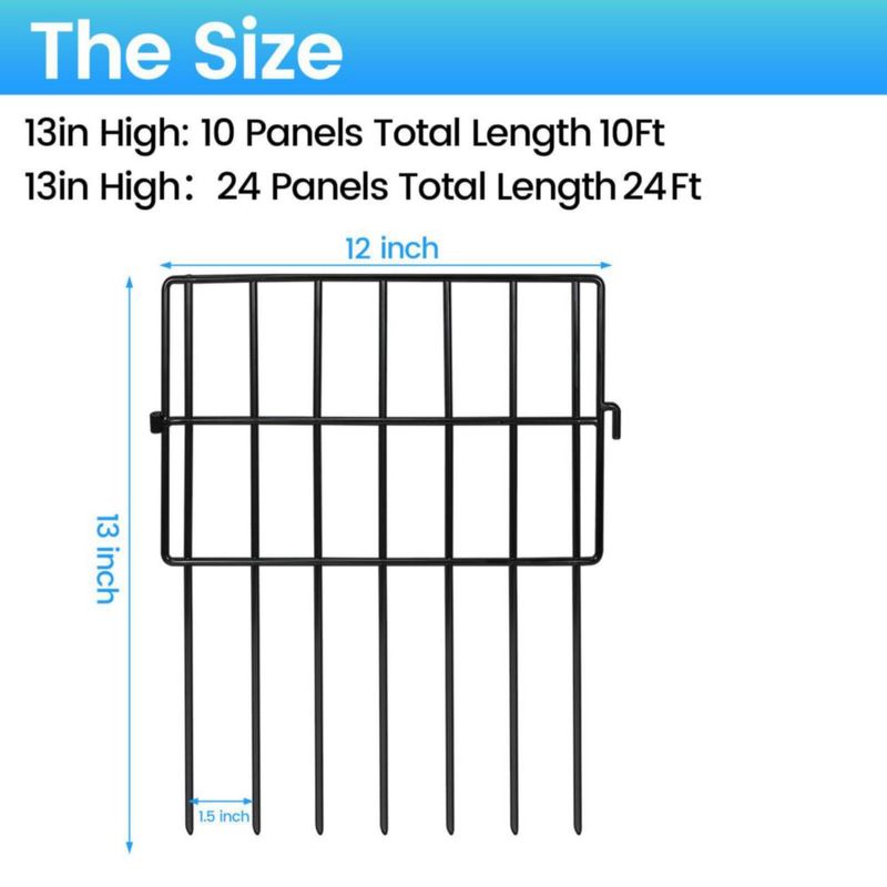 Panel de valla Getlay 30 cm negro paquete de 10 3 m (L)