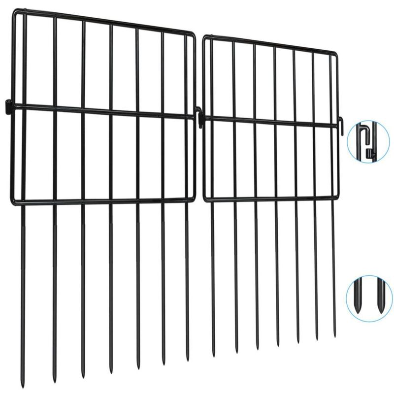 Panel de valla Getlay 30 cm negro paquete de 10 3 m (L)