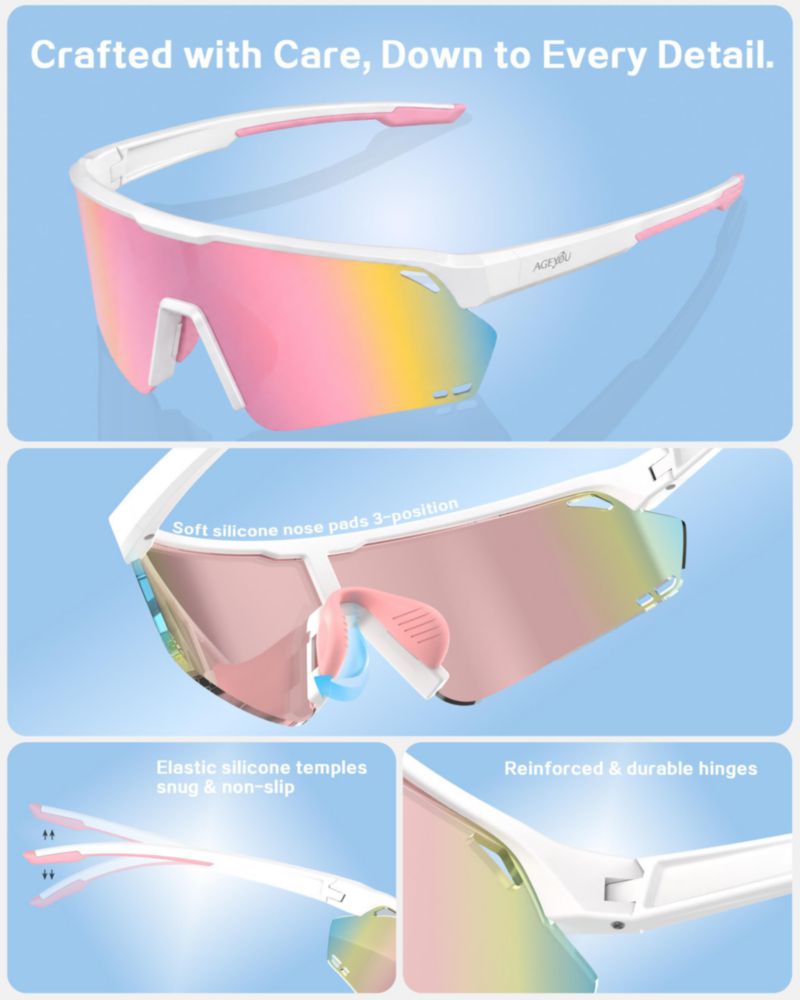 Anteojos de sol deportivos polarizados AGEYOU para hombre y mujer