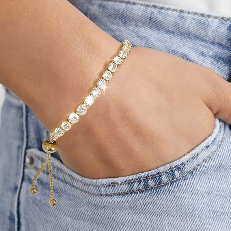 Pulsera GEMOSA Ajustable 125-225 cm Cristal Oro