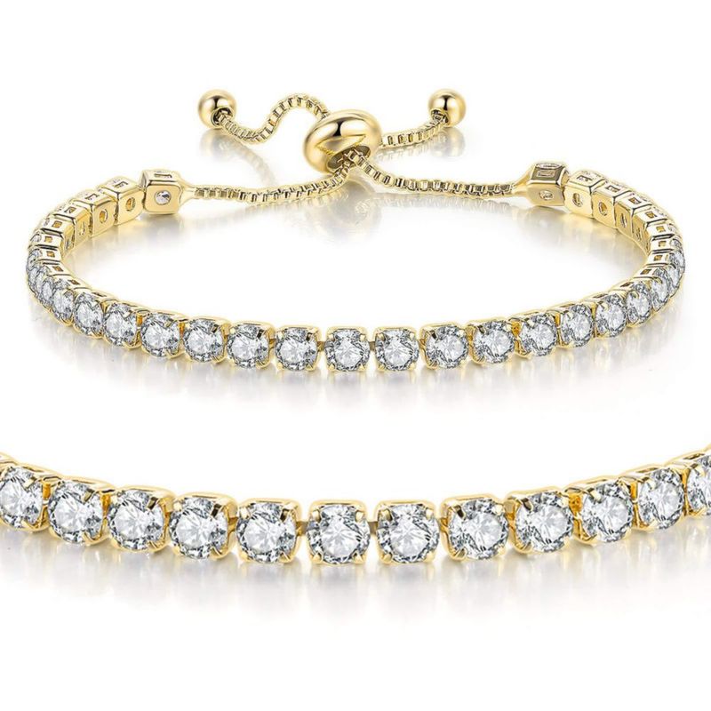 Pulsera GEMOSA Ajustable 125-225 cm Cristal Oro