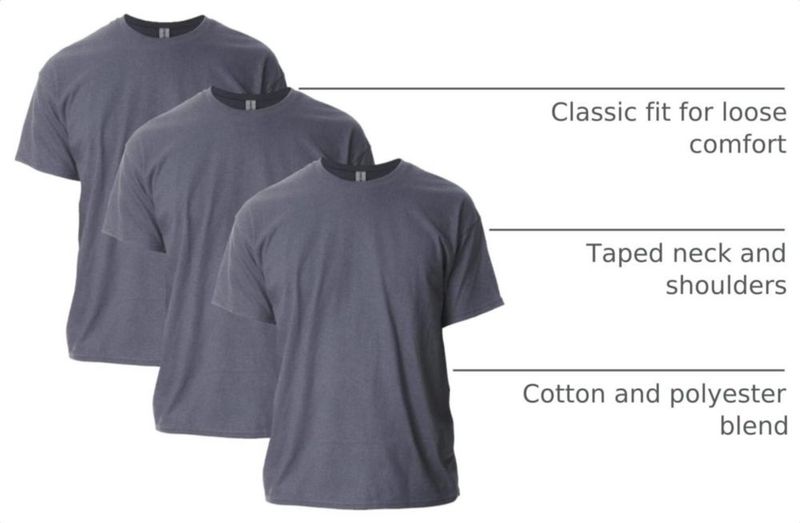Camiseta Gildan G2000 pack de 3 gris oscuro talla XL
