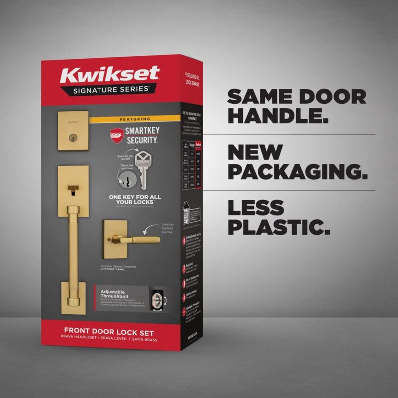 Cerradura de puerta Kwikset latón satinado SmartKey – Kit de reconfiguración
