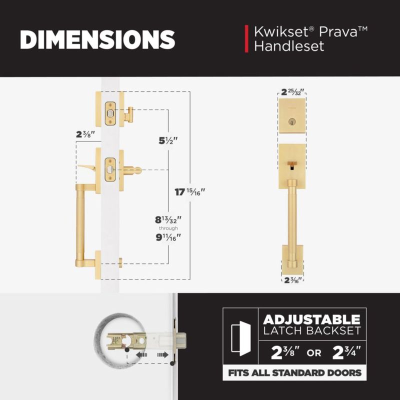 Cerradura de puerta Kwikset latón satinado SmartKey – Kit de reconfiguración