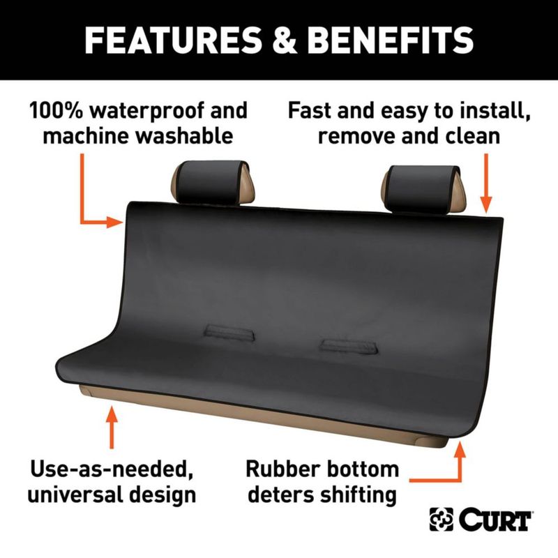 Cubierta de Asiento CURT 150 cm x 160 cm Negro Impermeable XL