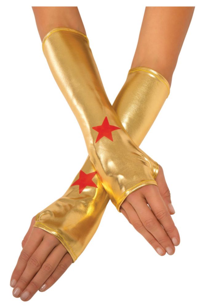 Guantes Rubies Mujer Maravilla Dorados para Adultos