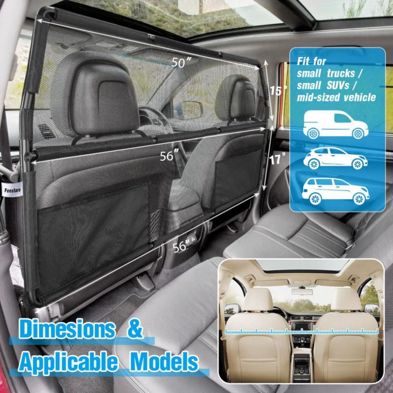 Barrera para perros Feestars 142 cm para SUV y camioneta