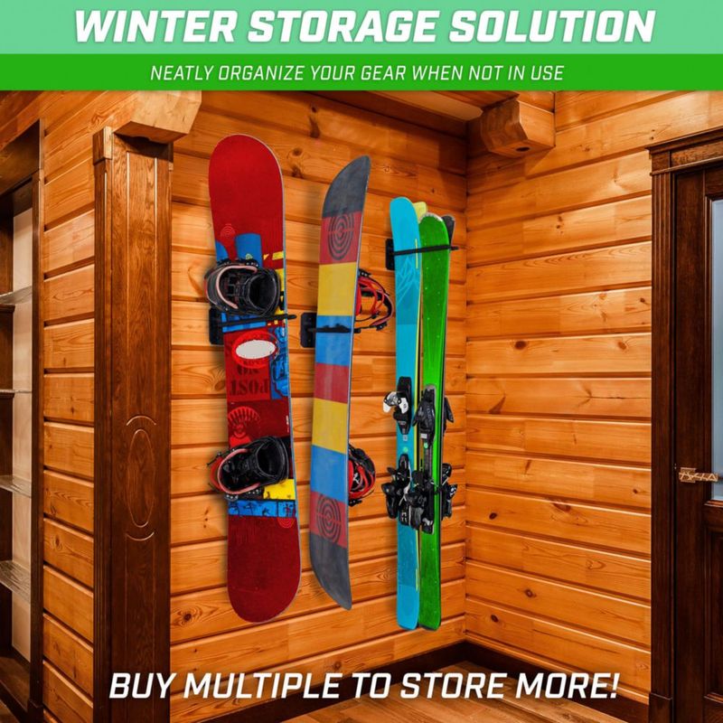 Soporte de pared GoSports para 2 pares de esquís o 1 snowboard