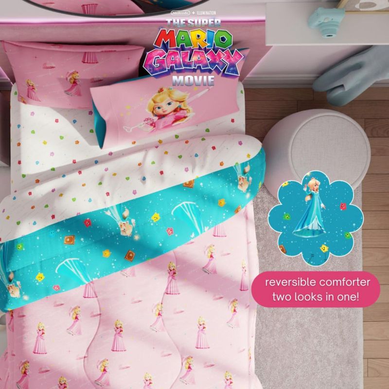 Juego de cama Franco tamaño completo 7 piezas Princesa Peach