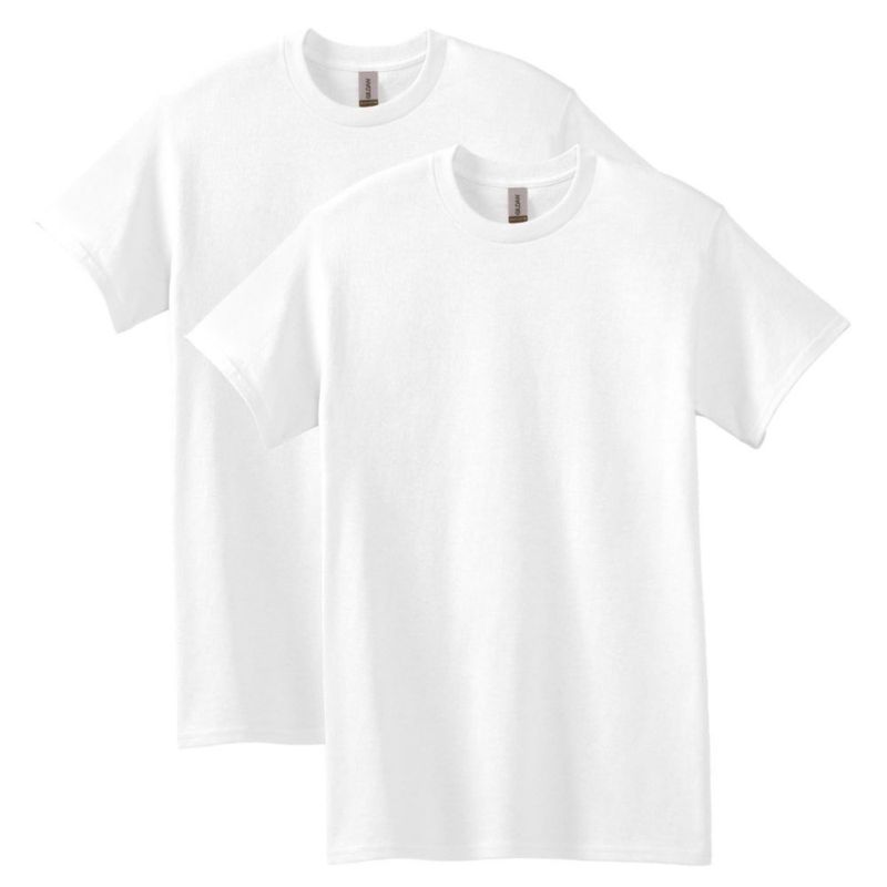Camiseta Gildan G5000 Blanca Pack de 2 talla Large EE. UU.