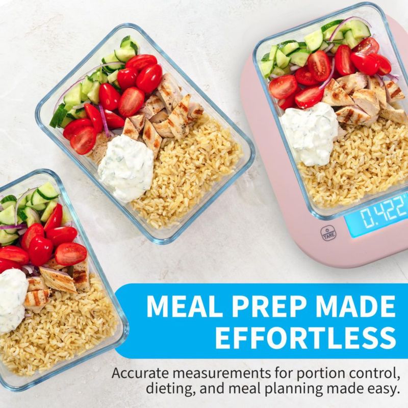 Báscula de alimentos inteligente Smart Weigh 5 kg rosa con función de tara