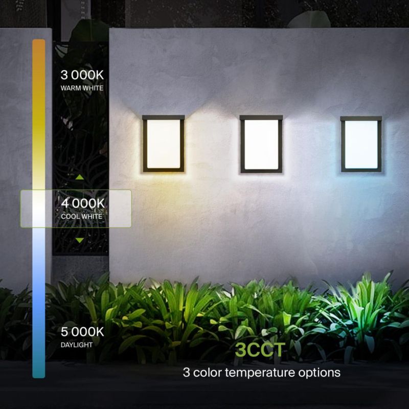 Luz de pared LED ASD negra 20 cm para exteriores 3000 K/4000 K/5000 K