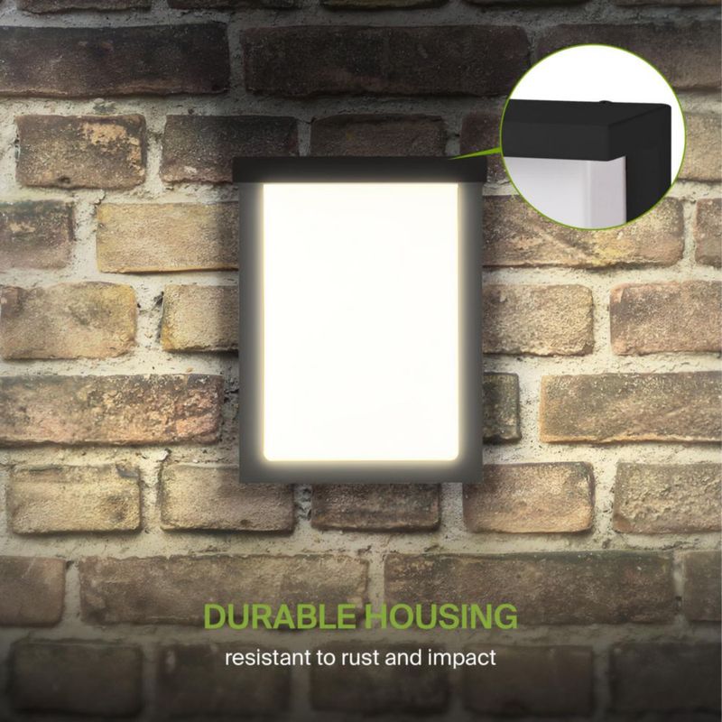 Luz de pared LED ASD negra 20 cm para exteriores 3000 K/4000 K/5000 K