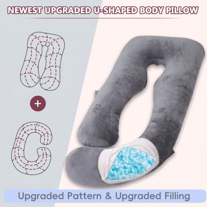 Almohada para Embarazadas AMCATON 152 cm Espuma Viscoelástica Gris