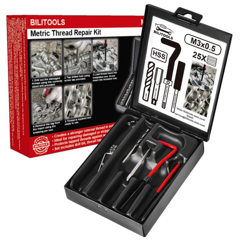 Kit de reparación de roscas BILITOOLS M3x0.5 Métrico HSS