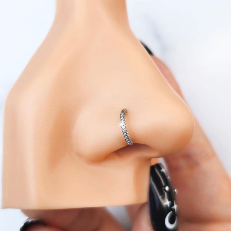 Aro nasal Body Candy 7 mm plata con zirconia cúbica