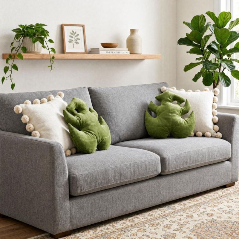 Almohada Green Philosophy Co. 43 × 41 cm Monstera Tierra Musgosa