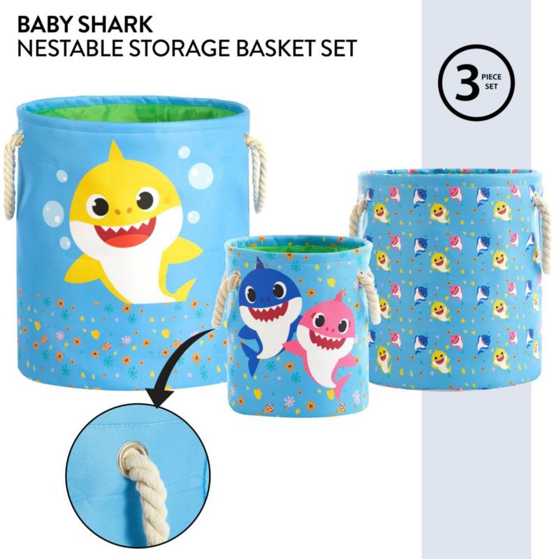 Set de 3 cestas para juguetes Idea Nuova 38 × 43 cm 30 × 33 cm 23 × 25 cm