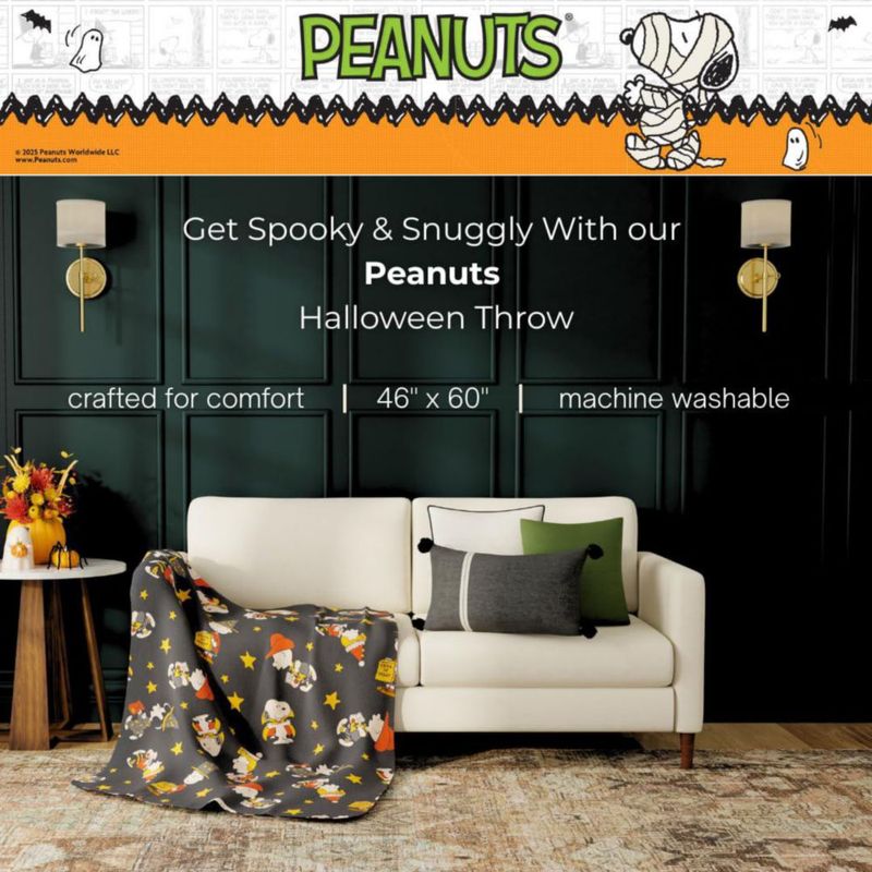 Manta Franco Snoopy 117 cm x 152 cm Diseño Halloween