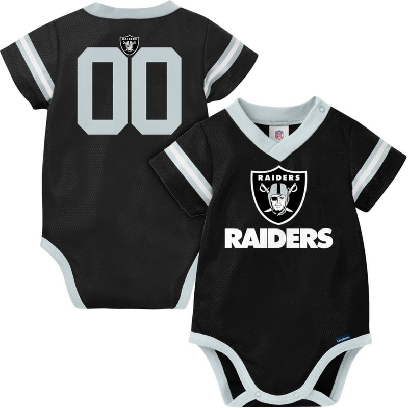 BODY Gerber Oakland Raiders 0-3 Meses Negro/Plateado