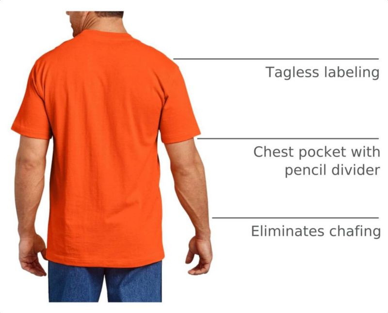 Camiseta Dickies Naranja Brillante Talla Grande y Alta
