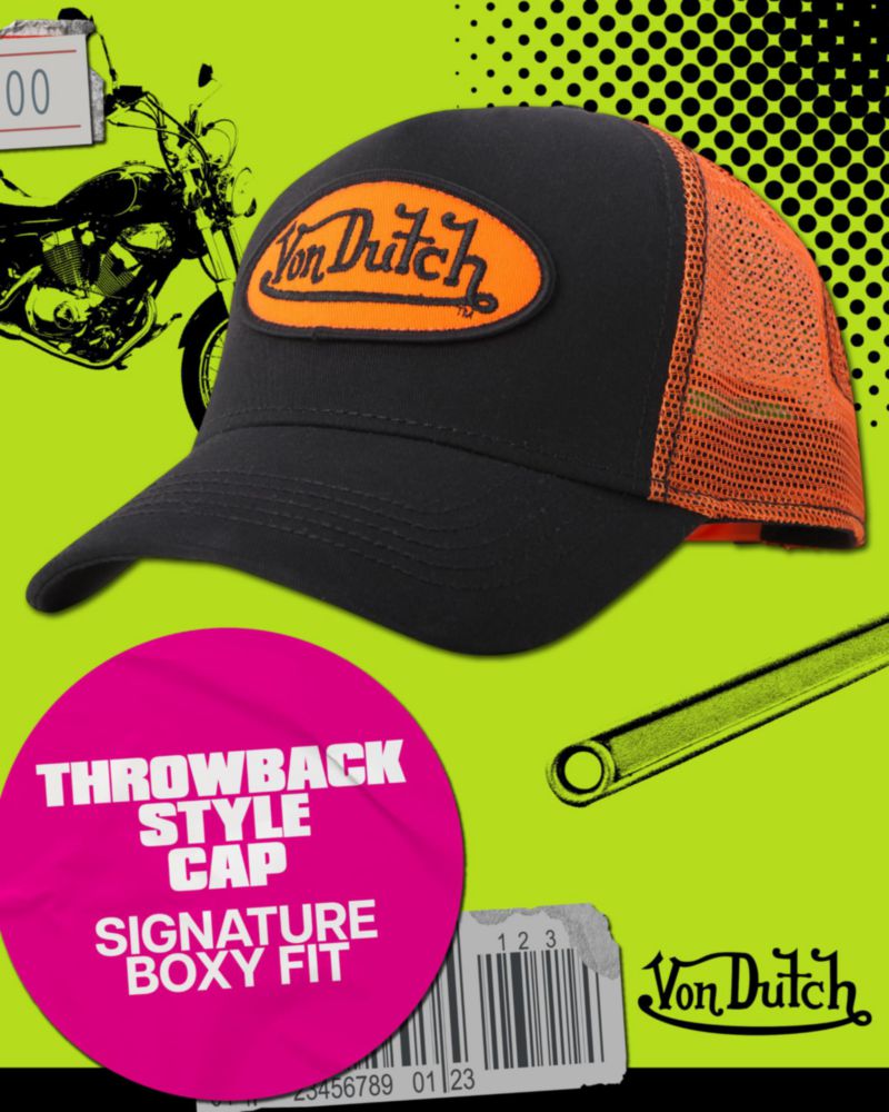 Gorra Trucker Von Dutch con Bloque de Color Malla y Cierre Snapback