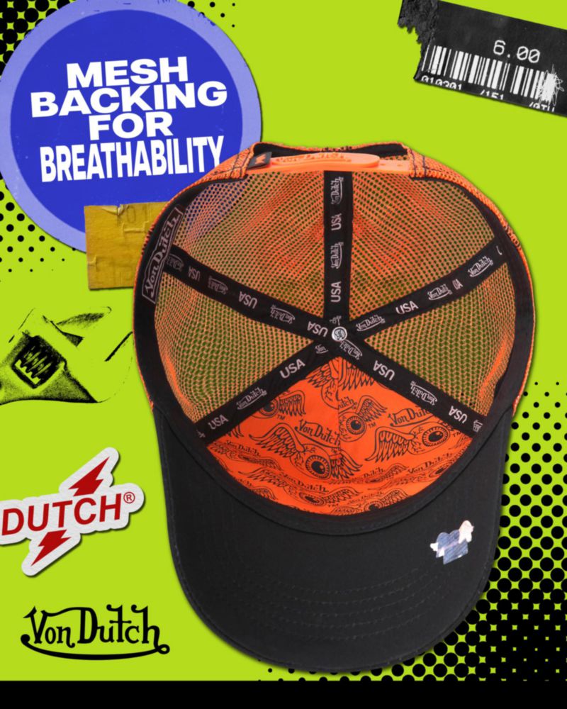 Gorra Trucker Von Dutch con Bloque de Color Malla y Cierre Snapback