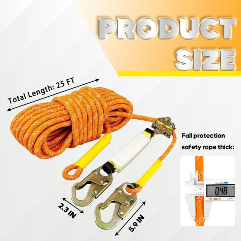 Cuerda de Seguridad VONLX 76 m Línea de Vida para Protección contra Caídas