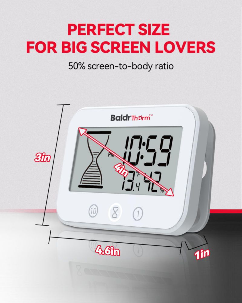 Temporizador Digital BaldrTherm 4 en 1 Impermeable con Reloj