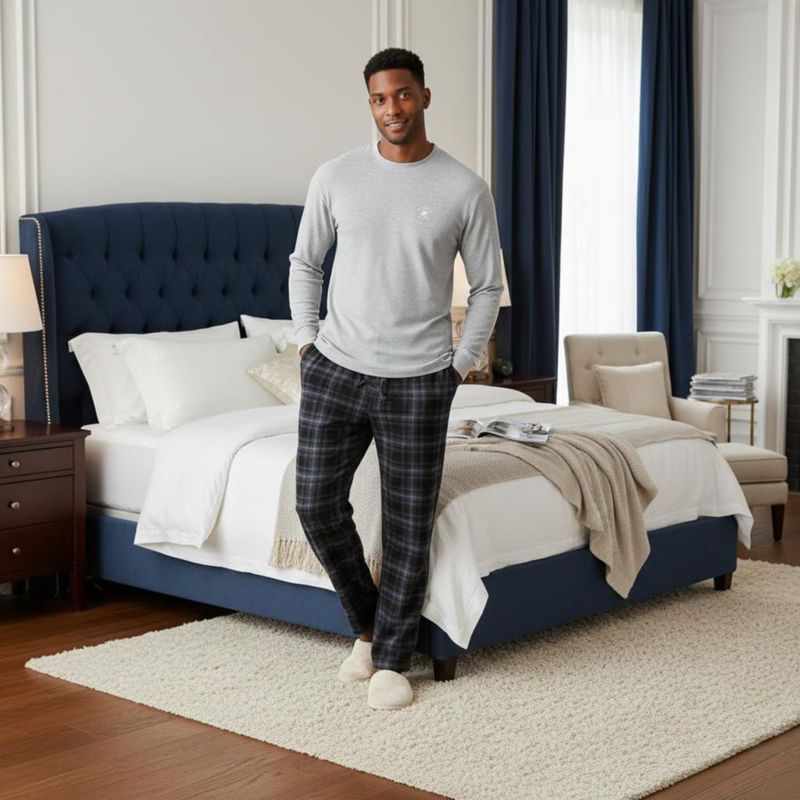 Pijama para hombre Beverly Hills Polo Club XL gris/negro