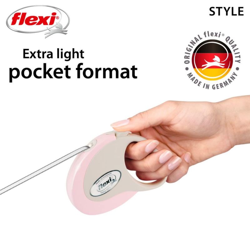 Correa Retráctil FLEXI Classic Pequeña 3 m Rosa