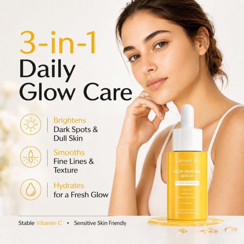 Suero Facial Lanmeri 30 ml Vitamina C y Ácido Hialurónico