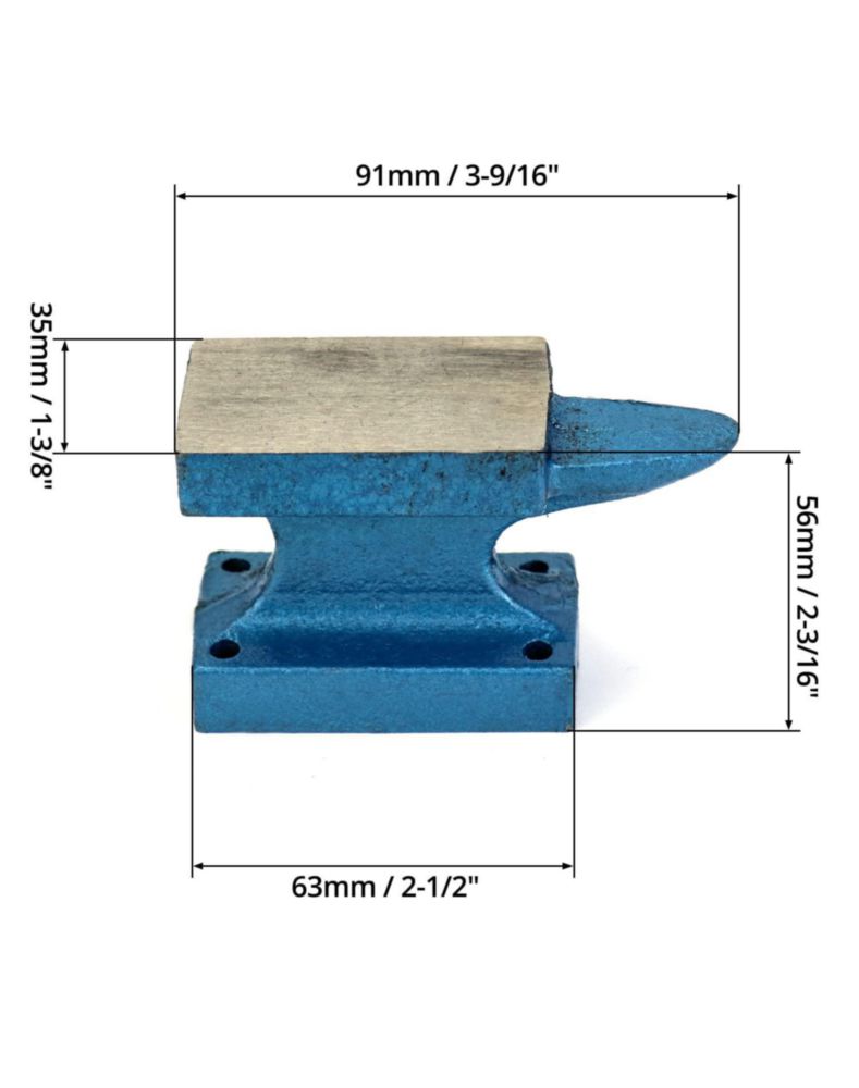 Yunque QWORK de Bloque de Banco 0.45 kg (1 lb) 6.4 × 3.5 cm de Hierro Fundido