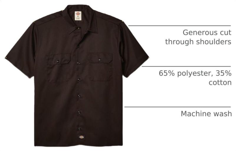 Camisa Dickies 2T de manga corta color marrón oscuro