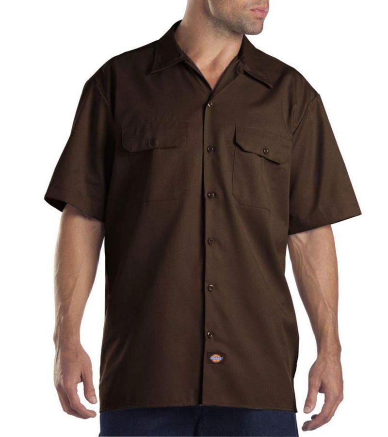 Camisa Dickies 2T de manga corta color marrón oscuro