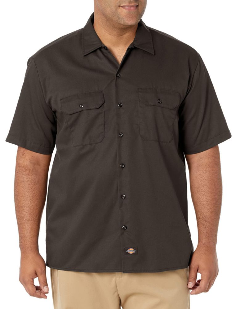 Camisa Dickies 2T de manga corta color marrón oscuro