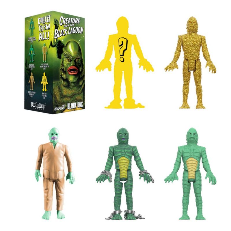 Figura de juguete Super7 375" Criatura del Pantano Negro - Pack de 12 (caja ciega)