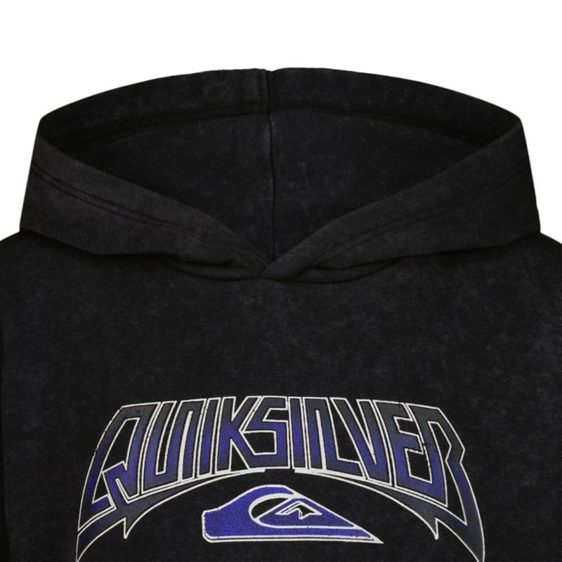 Sudadera con capucha Quiksilver 8 años lavado negro con logo gráfico