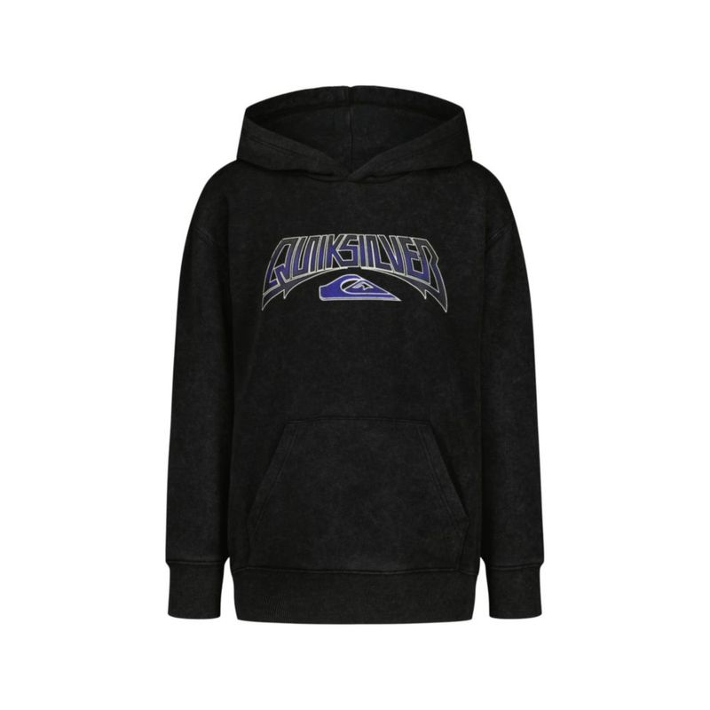 Sudadera con capucha Quiksilver 8 años lavado negro con logo gráfico